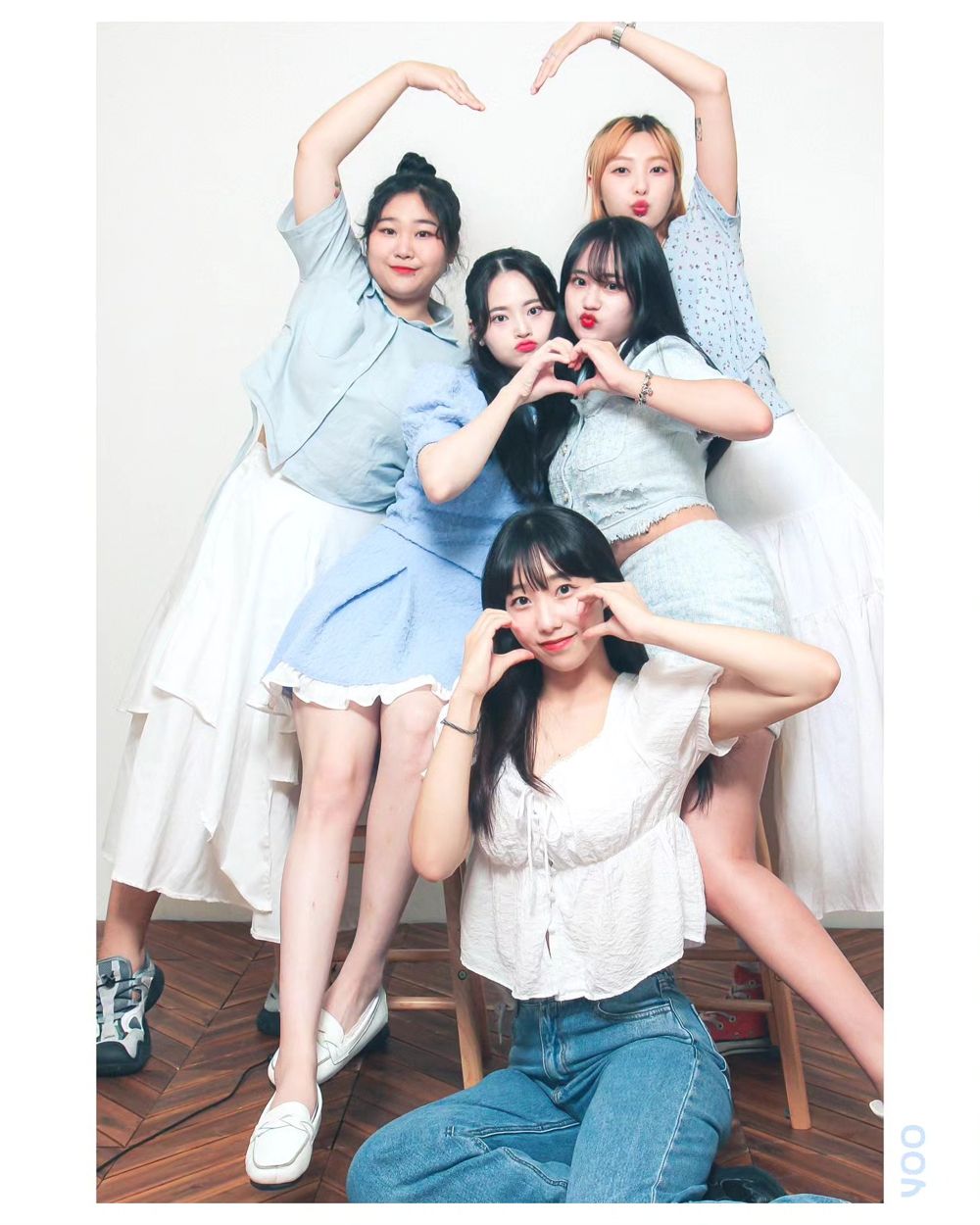 블루 톤 가족 촬영 컷