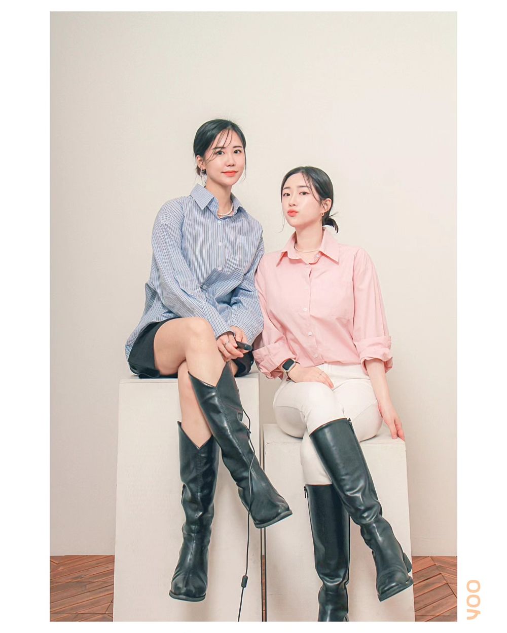 파스텔 톤 친구 촬영 컷